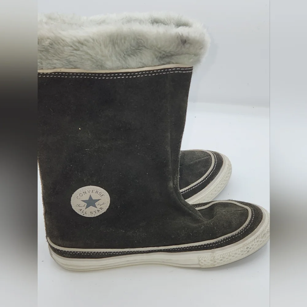 Converse All Star Faux Fur Lined‎ Gray Suede Winter Boots